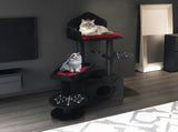 Black Gothic Cat Tree, Multi-Level Spooky Cat Tree with Scratching Posts, Perches, Hammock, and Cat 23060112