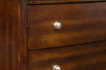 ZUN Dark Cherry Finish 1pc Chest of 5x Drawers Satin Nickel Tone Knobs Transitional Style Bedroom B01162464