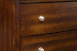 ZUN Dark Cherry Finish 1pc Chest of 5x Drawers Satin Nickel Tone Knobs Transitional Style Bedroom B01162464