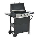 Propane Gas Grill 4 Burner Barbecue Grill, Stainless Steel 34,000 BTU Patio Garden Barbecue Grill W1650137967