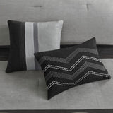 7 Piece Faux Suede Comforter Set Black King B03597216