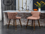 Nevis Mid-century Modern Faux Leather Tufted Nailhead Trim Counter Stool Set of 2, Pink T2574P165098