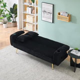The straight-row Black corduroy sofa with throw pillows, featuring a minimalist style, is suitable W1658P251987