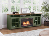 74 inch Fireplace TV Stand Console for TVs up to 85 inches, Minimal Assembly, Sage Green and B108P160246