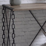 ZUN Jodie Rustic Oak & Antique Black Finish Console Table B2726P272319