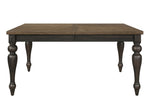 ZUN Traditional 1pc Dining Table Two-Tone Finish Gray Brown Finish 18" Extension Leaf Beautiful Carved B011P190697