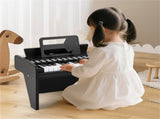 25 Keys Mini Digital Piano for Kids Age 3, Lighted Teaching Mode with 6 Tones & 15 Demo Songs-Black 34333333
