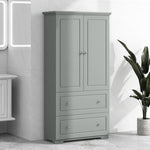 ZUN Wide Bathroom Storage Cabinet, Freestanding Storage Cabinet with Two Drawers and Adjustable Shelf, WF312729AAE