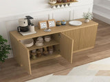 Buffet Cabinet with Storage, 62.60" Sideboard Cabinet with 4 Doors & Shelves, Wooden Kitchen Coffee W409P327404