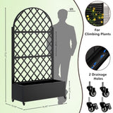 round Metal Planter Box with Trellis Raised Garden Bed with 4 wheelsTrellis & Privacy Screen for W347P331028