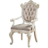 Rose Gold and Pearl White Tufted Arm Chair B062P189176