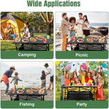 Folding Camp Table with Large Storage and Carrying Bags, for Indoor, Outdoor, Picnic, Party, 37"x 34227674