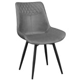 Grey Tufted Swivel Side Chair B062P153691
