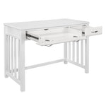 ZUN Modern Traditional 1pc Desk with 2x Drawers White Finish Keyboard Drawer Wooden Furniture B011P232147