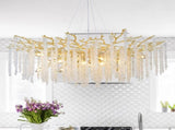 Golden Crystal Branch Chandelier Luxury Adjustable Lighting for Grand Entryways 42545681