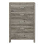 ZUN Transitional Aesthetic Weathered Gray Finish Chest with Drawers Storage Wood Veneer Rusticated Style B01146548