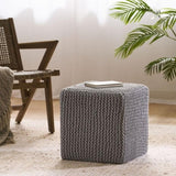 KNITTED FOOT STOOL 62665.00LGRY