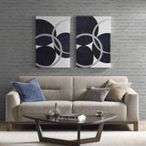 Silver Foil Abstract 2-piece Canvas Wall Art Set B03596689