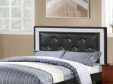 Glamours Style Twin Size Bed Diamond Tufted Padded Headboard Middle Support Legs Black Finish B011P415837