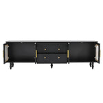 ZUN Retro Design TV Stand with Fluted Glass Doors for TVs Up to 78'', Practical Media Console with 2 75534341