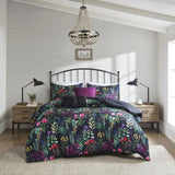 5 Piece Comforter Set Black Full/Queen B035128906