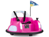 Pink 5-Point Seat Belt Kids Bumper Car with Flashing Lights & Music, Safe 0.7-1.2 MPH Ride-On Toy 06118323