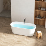 67" Acrylic Freestanding Bathtub, Modern & Contemporary Design Soaking Tub with Toe-tap Drain in W2568P166065