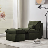 Compressed Lounge Chair with Ottoman, Modern Sofa for Small Spaces, Comfortable Upholstered Sofa for W1036P251828