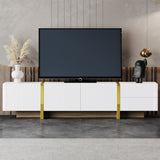 ON-TREND Luxury Fluted TV Stand for TVs Up to 80'', Modern Entertainment Center with Storage WF531671AAK