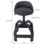 Pneumatic 360 Degree Swivel Stool, Mechanics Rolling Creeper Seat, Heavy Duty Mechanics Stool,black W46590157
