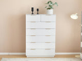 White P2 Particle Board and Density Board Wavy Pattern Drawer Front Six-Level Seven-Drawer Cabinet 57854360