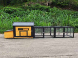 118" Large Wooden Chicken Coop Outdoor Hen House with Nesting Box, Leak-Proof Pull-Out Tray, Asphalt 27993479