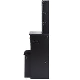 Small Size Left Bedside Cabinet Vanity Table Cushioned Stool, Extra Large Sliding Mirror, Multi W936P202291