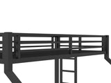 Metal Twin XL over Queen Bunk Bed for Teens and Adults,Noise Reduced/No Box Spring Needed, Black W1580P243343
