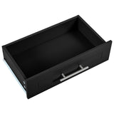 K&K Fluted Kitchen Island with Trash Can Storage Cabinet, Power Outlet, Internal Storage Rack, N707P221571B