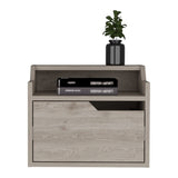 Winchester Floating Nightstand, Modern Dual-Tier Design with Spacious Single Drawer Storage, Light B097P199743