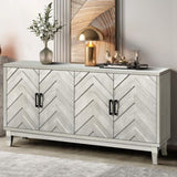 Stronger Vintage Style Buffet Cabinet, Lacquered Accent Storage 4 Door Wooden Cabinets,Thickened W1445P195977