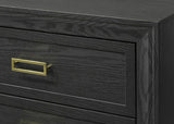 Glamorous 1pc Modern Glam Style 4-Drawer Chest Dark Gray Gold Finish Gold-colored Hardware Bedroom B011P207450