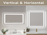 28x36" Frameless Tempered Mirror Dual LED Light Strips Front and Back LightingUnable ship on 53645378