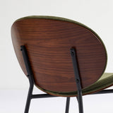 Mid-Century Modern Shell Chair Single Side Chair Tripod,Green fabric Lounge Chair in Walnut Finish W1143P214256