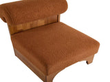 Modern Boucle Lounge Chair with Solid Wood Frame and Rolled Backrest, Soft and Durable Boucle N767P256409D