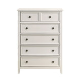 ZUN Classic White Finish Chest of 6 Drawers Storage 1pc Modern Bedroom Furniture Farmhouse Style B011P176909