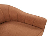 Mid-Century Modern Accent Chair 1pc Rust-hued Chenille Fabric Upholstered Channel Stitched Back B011P182509