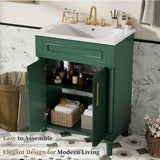 24" Vanity with Integrated Ceramic Sink, Cabinet with 2 Doors, Single Sink N710P277711F