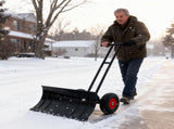 30" Heavy Duty Snow Shovel with Wheels, Garvee Adjustable Angle Height Ergonomic Handle, Sidewalk 36510011