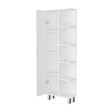 FM FURNITURE Randall Linen Cabinet, with 1 door and 9 shelves, White B128P321051
