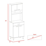 Della 60 Kitchen Pantry with Countertop, Closed & Open Storage -White B07091844
