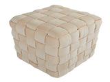 Square 16" Ottoman in Cream Velvet B202P223707