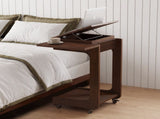 Solid Wood C Shaped End, Rolling Side with 360&deg Adjustable & Foldable Desktop, Couch 02704098