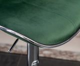 Masaccio Velvet Upholstered Adjustable Swivel Barstool, Set of 2, Green T2574P164845